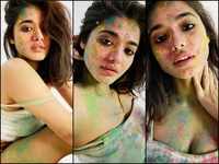 Exudes hotness in this Holi-themed photo-shoot