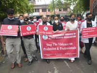Doctors' protest in Moradabad