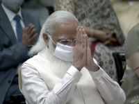 Modi greets during swearing-in ceremony