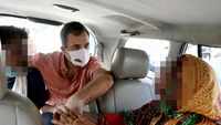 In pics: Rahul Gandhi visits 9-year-old rape victim's family in Delhi