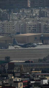 An aircraft pictured at Kabul airport after US pulls out troops of Afghanistan.