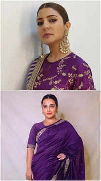 Navratri Day 9: Anushka Sharma & Vidya Balan: Celebs exude festive vibes in their gorgeous purple ensembles