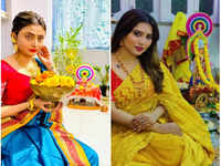 Sampurna Lahiri to Juhi Sen: Bengali actors celebrate <i class="tbold">lakshmi puja</i> with devotion