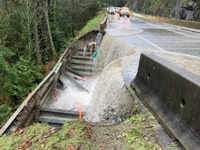<i class="tbold">storm water</i> on the Malahat Highway on Vancouver Island.