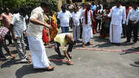 In photos: Celebration on streets as DMK sweeps Tamil Nadu urban local body polls