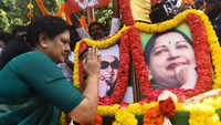 In photos: <i class="tbold">AIADMK</i> leaders and VK Sasikala pay tribute to Jayalalitha on her 74th birth anniversary