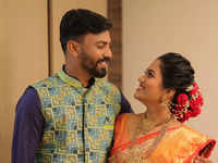 Bigg Boss Telugu 6's Revanth and wife Anvitha Gangaraju blessed