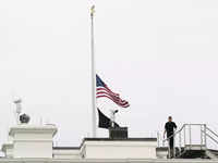​An American flag flies at half-staff at the White House, Tuesday in Washington, to honor the victims of the mass shooting at Robb Elementary School in Uvalde, Texas