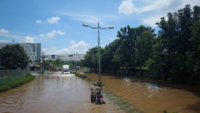 Flooded Yemalur main road
