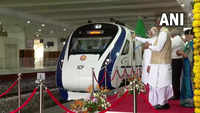 The PM flagged off the train from Gandhinagar railway station around 10.30am