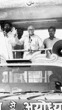 'Rath Yatra' procession led by L K Advani in New Delhi on Oct 30, 1990