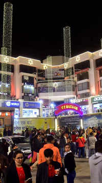 Jaipur: Gaurav Tower decorated with lights on Christmas
