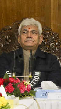 Lieutenant governor <i class="tbold">manoj sinha</i> chairs a high-level meeting in J&K