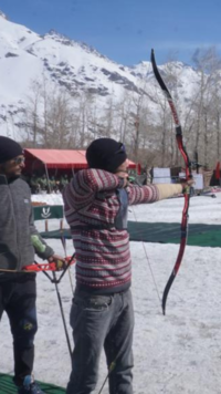 Finals of <i class="tbold">archery</i> Competition were held in Dras wherein 90 archers participated