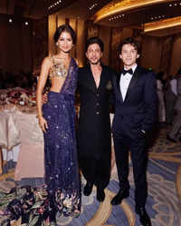 Tom Holland, Zendaya, Gigi Hadid pose together in a rare moment at the  NMACC gala; Gauri Khan photobombs them