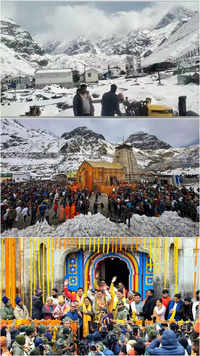 <i class="tbold">kedarnath shrine</i> opens for devotees amid inclement weather