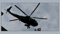 Chopper hovers over Visakhapatnam skies as Navy conducts mock drill 