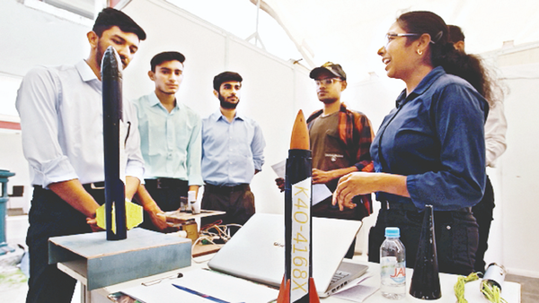 Rocket prototype, no-litter nail cutter on display at Punjab Engineering College summit