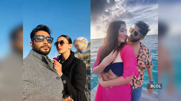 Gauahar Khan-Zaid Darbar's hot air balloon ride to Disha Parmar-Rahul Vaidya's beach vacay; a look at celeb couples' dreamy holiday pictures