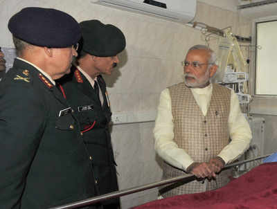 PM Modi visits the soldier who survived Siachen Avalanche