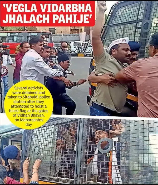 Vidarbha statehood activists detained during ‘Black Day’ protest on Maha Day