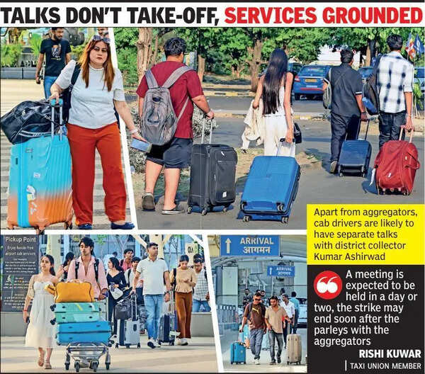 Protest at airport to end only after talks with cab aggregators, say cabbies
