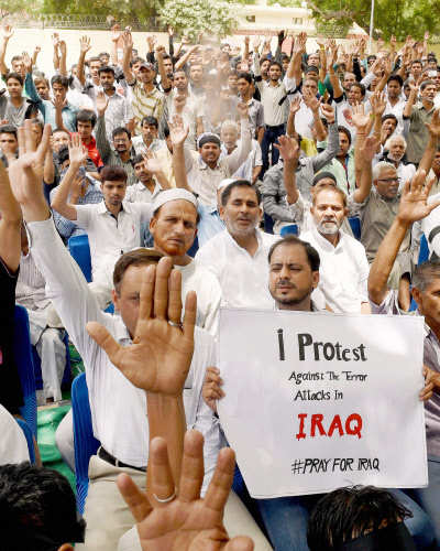 Protest at Jantar Mantar over violence in Iraq