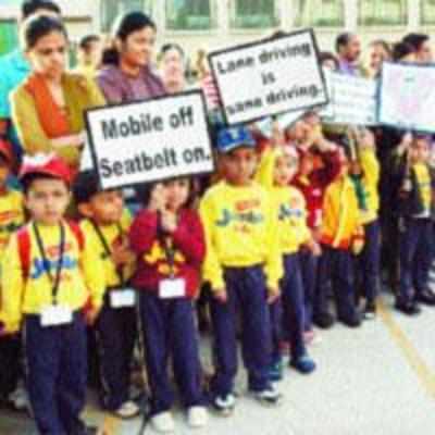 Walkathon for awareness in road safety rules
