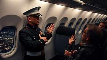 'I just knew he was up to something crazy': Hero marine tackles passenger trying to open plane door mid-flight