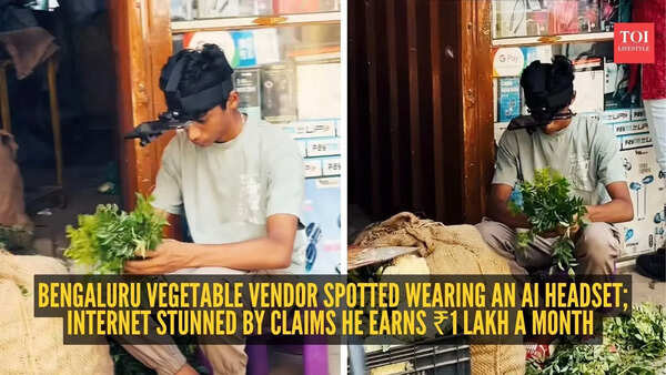 Bengaluru vegetable vendor spotted wearing an AI headset; internet stunned by claims he earns ₹1 lakh a month