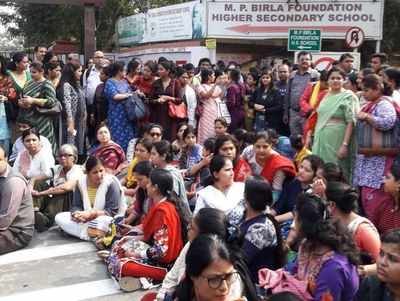 Kolkata nursery student sexual assault case: Angry parents protest outside M P Birla Foundation High School in Behala; school suspends one accused