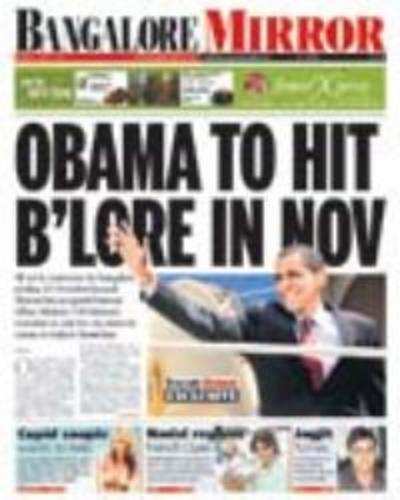 Obama to hit b'lore in Nov