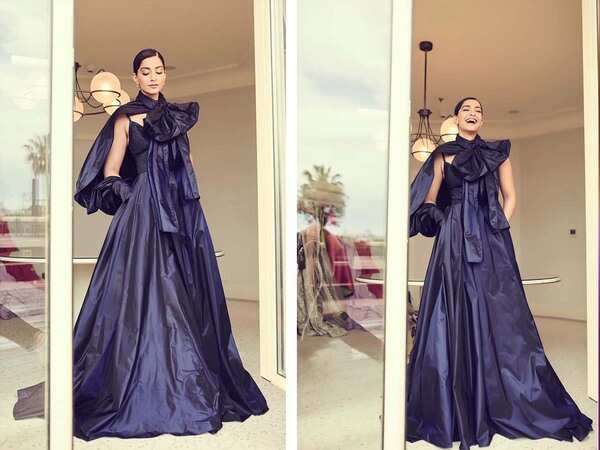 Sonam Kapoor looks absolutely ravishing in a metallic blue ensemble as attends the press event at Cannes Film Festival 2019