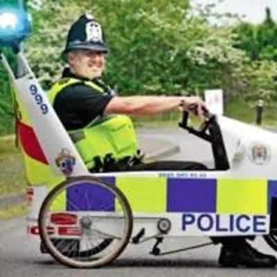 Pedal-powered police car tackles crime, slowly