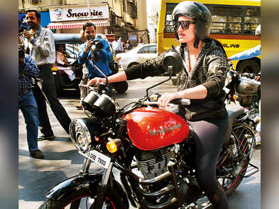 Sonakshi Sinha rides on hot wheels