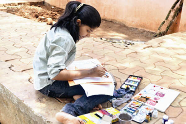 Kolhapur students pay tribute to artist Mandhare