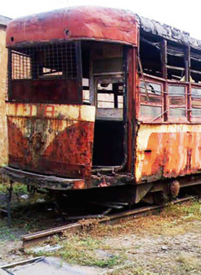 Kolkata’s heritage tram left to rot in Mumbai monsoon