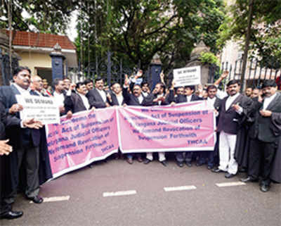 9 judges suspended; lawyers join protests