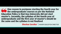 Goa puts NEP 4-year undergraduate courses on hold for 2026-27
