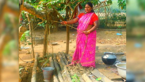 Fearing long treks and animal attacks, Odisha woman digs 40-ft well inside Chandaka