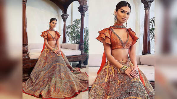 Tara Sutaria's burnt orange lehenga