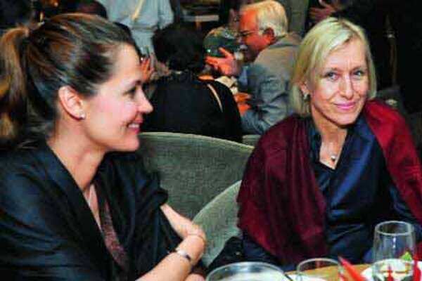 Navratilova in town with girlfriend
