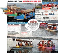 Shikara rides at Upper Lake heading towards unregulated, unsafe waters