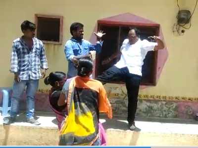 Telangana: Elected representative kicks woman in chest after she slaps him