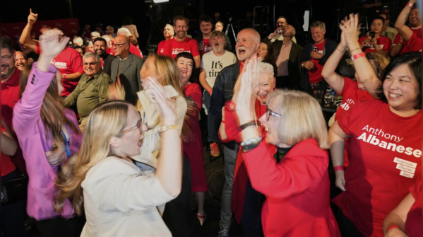 Labor Party supporters celebrating
