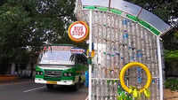 Kochi: A bus shelter made from discarded plastic bottles and tyres 