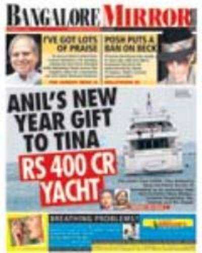 Anil's New Year gift to Tina: Rs 400 Cr Yacht
