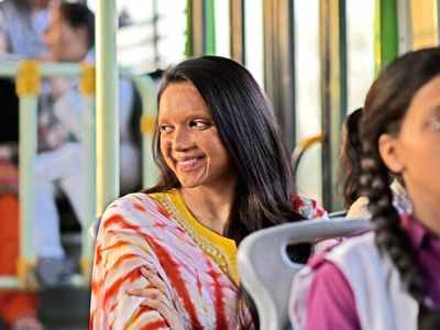 Women came to watch actor Deepika Padukone's movie 'Chhapaak', on the first  day of screening. Film based on a real story of a young girl, who tries to  rebuild her life after