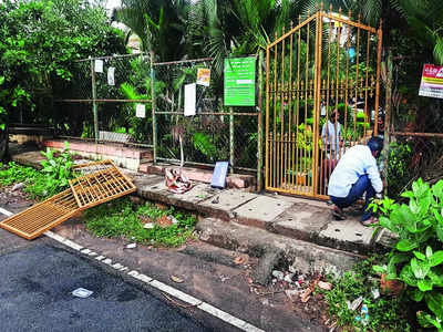 Rusty park gate finally removed