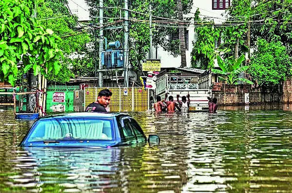Overnight deluge triggers flooding in Guwahati, low-lying areas affected & traffic hit